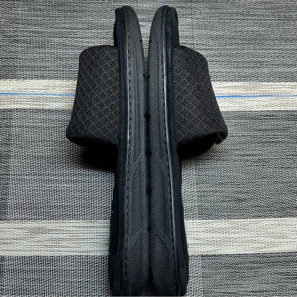 Dearfoams Men’s Easy Slip On Adjustable Slide Slippers 9-10 Medium Black - Picture 9 of 16